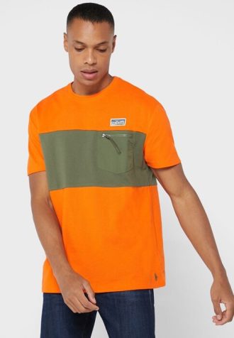 Camisetas de cuello redondo con el logotipo de Ralph Lauren para hombre en color naranja