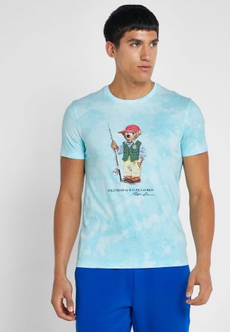 Camisetas de cuello redondo con gráfico de Ralph Lauren para hombre en azul