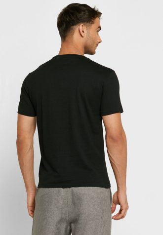 Camisetas de cuello redondo con logotipo bordado de Ralph Lauren para hombre, color negro