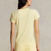 Camisetas de cuello redondo de algodón orgánico Ralph Lauren amarillas para mujer Camisetas de cuello redondo de algodón orgánico Ralph Lauren amarillas para mujer