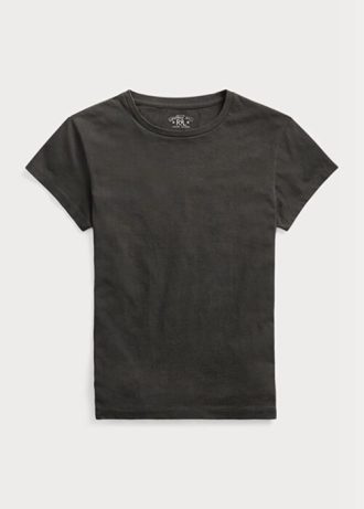 Camisetas de cuello redondo de algodón Ralph Lauren para mujer, color negro Camisetas de cuello redondo de algodón Ralph Lauren para mujer, color negro