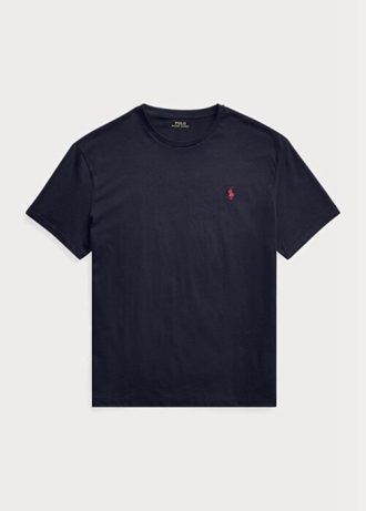 Camisetas de cuello redondo de jersey de corte clásico Ralph Lauren para hombre en azul marino