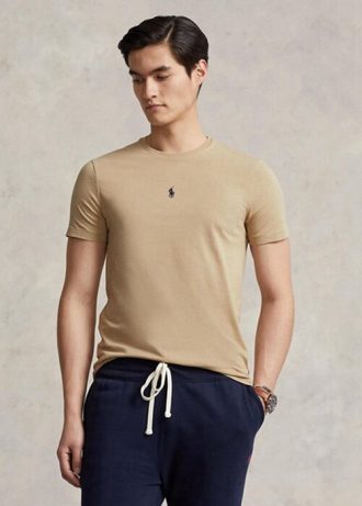 Camisetas de cuello redondo entalladas y personalizadas de Ralph Lauren para hombre en color caqui