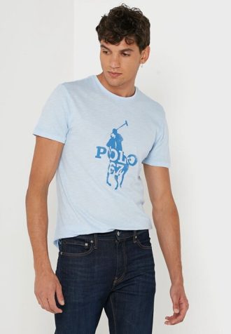 Camisetas de cuello redondo estampadas de Ralph Lauren para hombre en azul Camisetas de cuello redondo estampadas de Ralph Lauren para hombre en azul