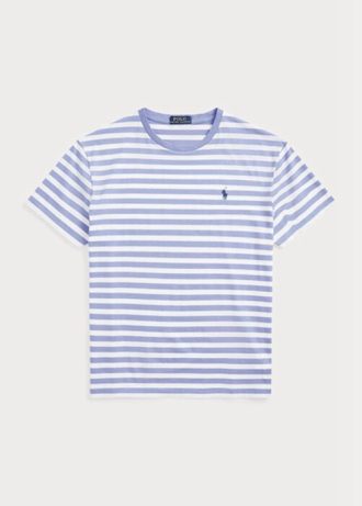 Camisetas de punto a rayas Ralph Lauren de corte entallado para hombre en azul Camisetas de punto a rayas Ralph Lauren de corte entallado para hombre en azul