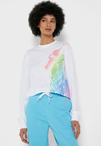 Camisetas gráficas blancas de Ralph Lauren para mujer
