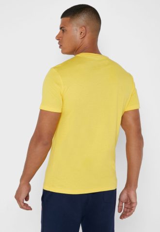Camisetas Ralph Lauren amarillas de cuello redondo con logo en el pecho para hombre Camisetas Ralph Lauren amarillas de cuello redondo con logo en el pecho para hombre