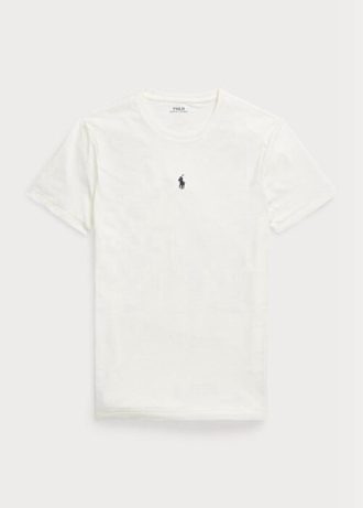 Camisetas Ralph Lauren blancas de cuello redondo y corte entallado para hombre Camisetas Ralph Lauren blancas de cuello redondo y corte entallado para hombre