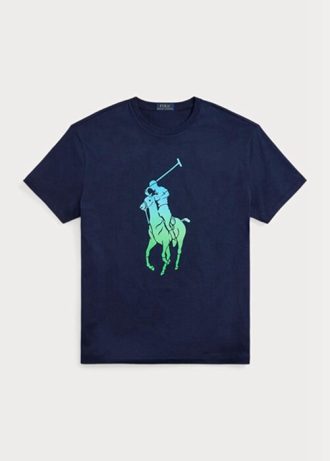 Camisetas Ralph Lauren de corte clásico Big Pony para hombre en azul marino Camisetas Ralph Lauren de corte clásico Big Pony para hombre en azul marino