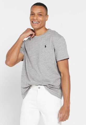 Camisetas Ralph Lauren Essential de cuello redondo para hombre en gris