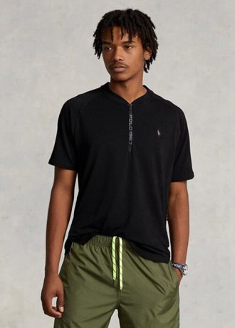 Camisetas Ralph Lauren negras de alto rendimiento y corte entallado para hombre