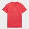 Camisetas Ralph Lauren rojas de cuello redondo y corte entallado para hombre Camisetas Ralph Lauren rojas de cuello redondo y corte entallado para hombre