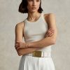 Camisetas sin mangas de cachemira Ralph Lauren para mujer en color crema Camisetas sin mangas de cachemira Ralph Lauren para mujer en color crema