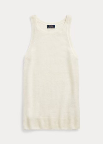 Camisetas sin mangas de cachemira Ralph Lauren para mujer en color crema