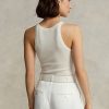 Camisetas sin mangas de cachemira Ralph Lauren para mujer en color crema Camisetas sin mangas de cachemira Ralph Lauren para mujer en color crema