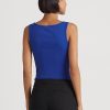 Camisetas sin mangas de mezcla de algodón Ralph Lauren azules para mujer