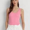 Camisetas sin mangas de mezcla de algodón Ralph Lauren para mujer en color rosa
