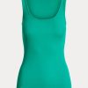 Camisetas sin mangas de mezcla de algodón Ralph Lauren para mujer en color verde