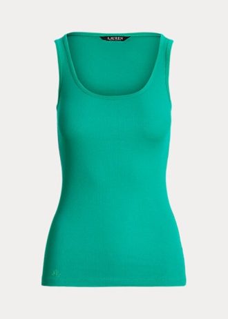Camisetas sin mangas de mezcla de algodón Ralph Lauren para mujer en color verde
