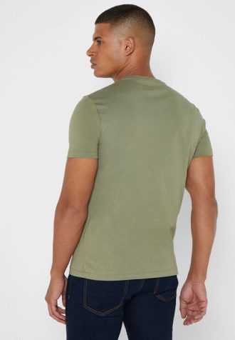 Camisetas verdes de cuello redondo con logo en el pecho de Ralph Lauren para hombre