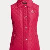 Chaleco acolchado con rombos de Ralph Lauren para mujer en color rosa
