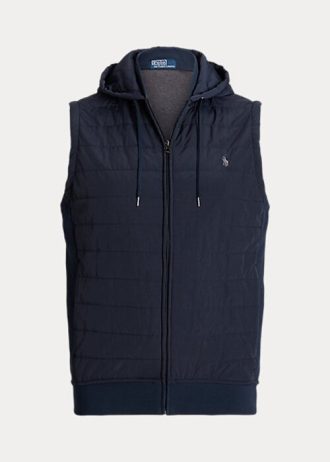 Chaleco con capucha híbrido Ralph Lauren para hombre en azul marino