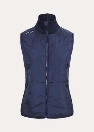 Chaleco híbrido con cremallera completa y parte delantera acolchada Ralph Lauren para mujer, color azul marino