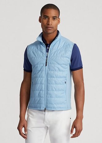 Chaleco híbrido de cuello alto Ralph Lauren azul para hombre