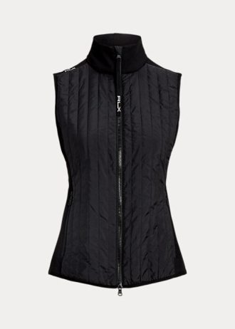 Chaleco Ralph Lauren Hybrid Performance con cremallera completa para mujer, color negro