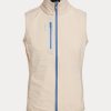 Chaleco Ralph Lauren Terry sin mangas con cremallera completa para mujer en color crema
