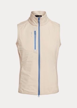Chaleco Ralph Lauren Terry sin mangas con cremallera completa para mujer en color crema
