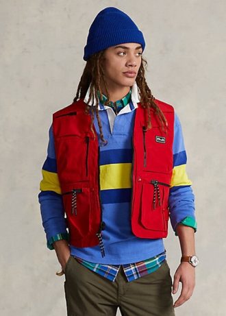 Chaleco utilitario impermeable Ralph Lauren rojo para hombre