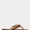 Chanclas de ante con ribete de grogrén Ralph Lauren para hombre, color marrón
