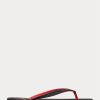 Chanclas Ralph Lauren Bolt Pony para hombre, color negro y rojo