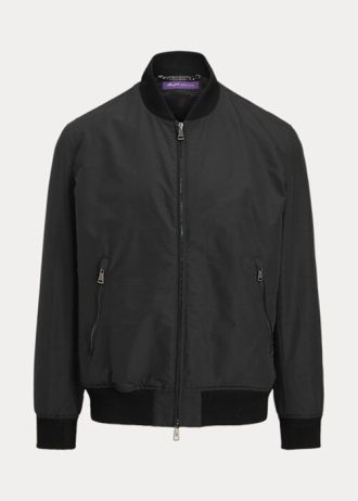 Chaqueta bomber negra Ralph Lauren Drayton de mezcla de algodón para hombre