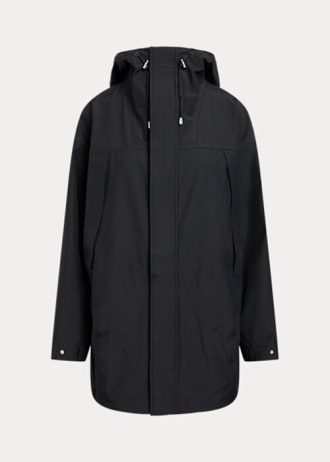 Chaqueta cortavientos impermeable con capucha para mujer de Ralph Lauren, color negro