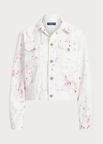 Chaqueta vaquera estilo camionero Ralph Lauren Pink Pony para mujer, color blanco Chaqueta vaquera estilo camionero Ralph Lauren Pink Pony para mujer, color blanco