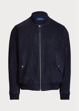 Chaquetas bomber de ante Ralph Lauren para hombre en color azul marino