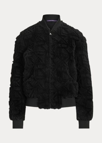 Chaquetas bomber de piel de oveja Raygan de Ralph Lauren para mujer, color negro Chaquetas bomber de piel de oveja Raygan de Ralph Lauren para mujer, color negro