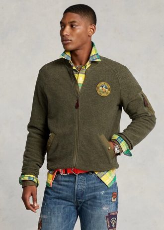 Chaquetas bomber de polar cepillado Ralph Lauren verdes para hombre