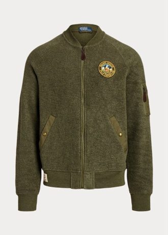 Chaquetas bomber de polar cepillado Ralph Lauren verdes para hombre