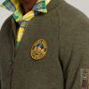 Chaquetas bomber de polar cepillado Ralph Lauren verdes para hombre Chaquetas bomber de polar cepillado Ralph Lauren verdes para hombre