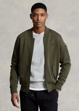 Chaquetas bomber de punto doble Ralph Lauren en color oliva para hombre