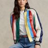 Chaquetas bomber de satén a rayas multicolor de Ralph Lauren para mujer