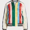 Chaquetas bomber de satén a rayas multicolor de Ralph Lauren para mujer
