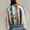 Chaquetas bomber de satén a rayas multicolor de Ralph Lauren para mujer