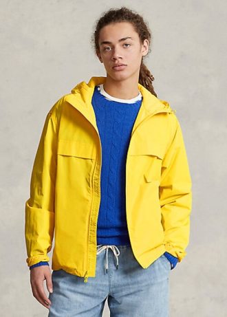 Chaquetas con capucha impermeables Ralph Lauren amarillas para hombre