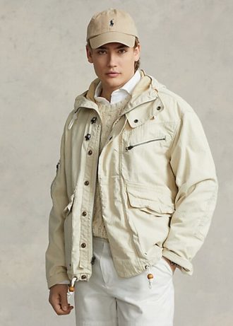 Chaquetas con capucha y diseño de espiga de Ralph Lauren para hombre en color crema