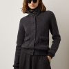 Chaquetas de cachemira Ralph Lauren Glen Plaid gris oscuro para mujer Chaquetas de cachemira Ralph Lauren Glen Plaid gris oscuro para mujer