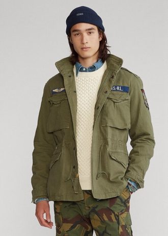 Chaquetas de campo icónicas Ralph Lauren para hombre en azul oliva